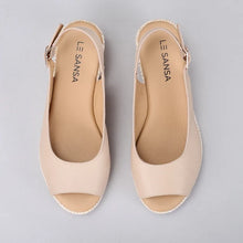 Load image into Gallery viewer, Le Sansa Petunia Navy &amp; Nude, Wedge Heel, Padded Innersole &amp; Buckle back Strap
