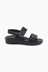 Klouds Elegance Luxe Tan & Black, Orthotic Friendly, Removable Innersole & Adjustable Velcro Straps
