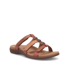 Load image into Gallery viewer, Taos Prize Slide Tan Multi &amp; Black, Adjustable Velcro Straps, Structured Arch Support &amp; Padded Innersole
