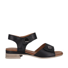 Load image into Gallery viewer, Cabello Annika Black &amp; Tan Double Velcro Straps, Low Heel &amp; Padded Innersole
