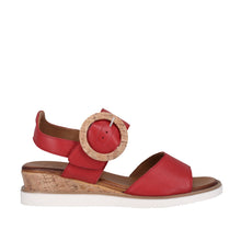 Load image into Gallery viewer, Cabello Aspire Red &amp; Tan, Wedge Heel, Padded Innersole &amp; Velcro Strap
