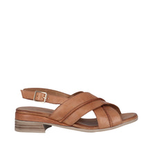 Load image into Gallery viewer, Cabello Anya Navy &amp; Tan, Low Heel, Back strap &amp; Padded Innersole
