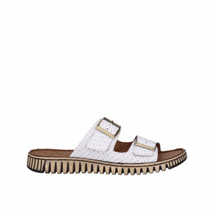 Cabello Aztec Tan, White & Black, Slide, & Adjustable Straps