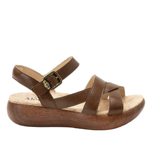 Alegria Bianca Floral & Tan, Wedge Heel Sculptured Arch Support & Velcro Strap