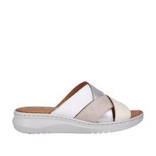 Load image into Gallery viewer, Cabello Boston White Multi &amp; Tan Multi, Padded Innersole &amp; Wedge heel
