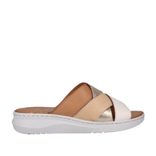 Load image into Gallery viewer, Cabello Boston White Multi &amp; Tan Multi, Padded Innersole &amp; Wedge heel
