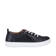 Load image into Gallery viewer, Cabello Bella Navy &amp; Tan, Orthotic Friendly, Removable Innersole, Zip &amp; Lace
