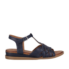 Load image into Gallery viewer, Cabello Cindy Navy &amp; White, Wedge Heel, Padded Innersole &amp; Buckle
