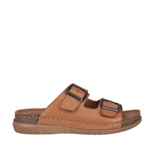 Load image into Gallery viewer, Cabello Cody Tan &amp; Black, Slide, Double Adjustable Straps &amp; Padded Innersole
