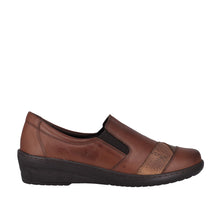 Load image into Gallery viewer, Cabello Cp736 Tan &amp; Black, Orthotic Friendly, Removable Innersole &amp; Wedge Heel
