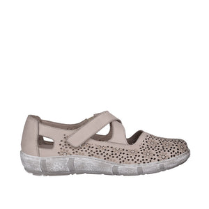 Cabello CP855 Taupe & Navy, Velcro Strap & Padded Innersole