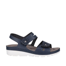 Load image into Gallery viewer, Carla Verde CV766 Synthetic Upper, Leather Innersole, Navy &amp; White, Wedge Heel, Both Straps Velcro
