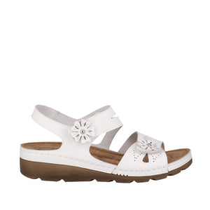 Carla Verde CV766 Synthetic Upper, Leather Innersole, Navy & White, Wedge Heel, Both Straps Velcro