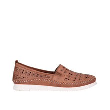 Load image into Gallery viewer, Cabello Clear Tan &amp; White Print, Orthotic Friendly, Removable Innersole &amp; Side Gussets For Easy Slip On
