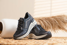 Load image into Gallery viewer, Remonte D0T16 Khaki &amp; Black, Orthotic Friendly, Removable Innersole, Contoured Innersole, Zip &amp; Lace
