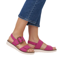 Load image into Gallery viewer, Remonte D0267 Fuchsia &amp; Taupe, Orthotic Friendly, Removable Innersole &amp; Adjustable Velcro Straps
