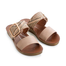 Load image into Gallery viewer, LosCabos Doti Yellow Multi &amp; Taupe Multi, Slide &amp; Buckle Adjustmenty

