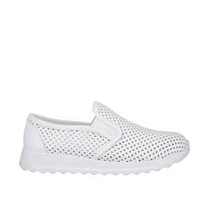 Cabello EG219 Tan & White, Slip On, Orthotic Friendly, Removable Innersole & Punched Leather Upper