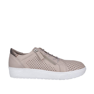 Cabello EG702 Taupe & White, Orthotic Friendly, Removable Innersole, Lace & Zip