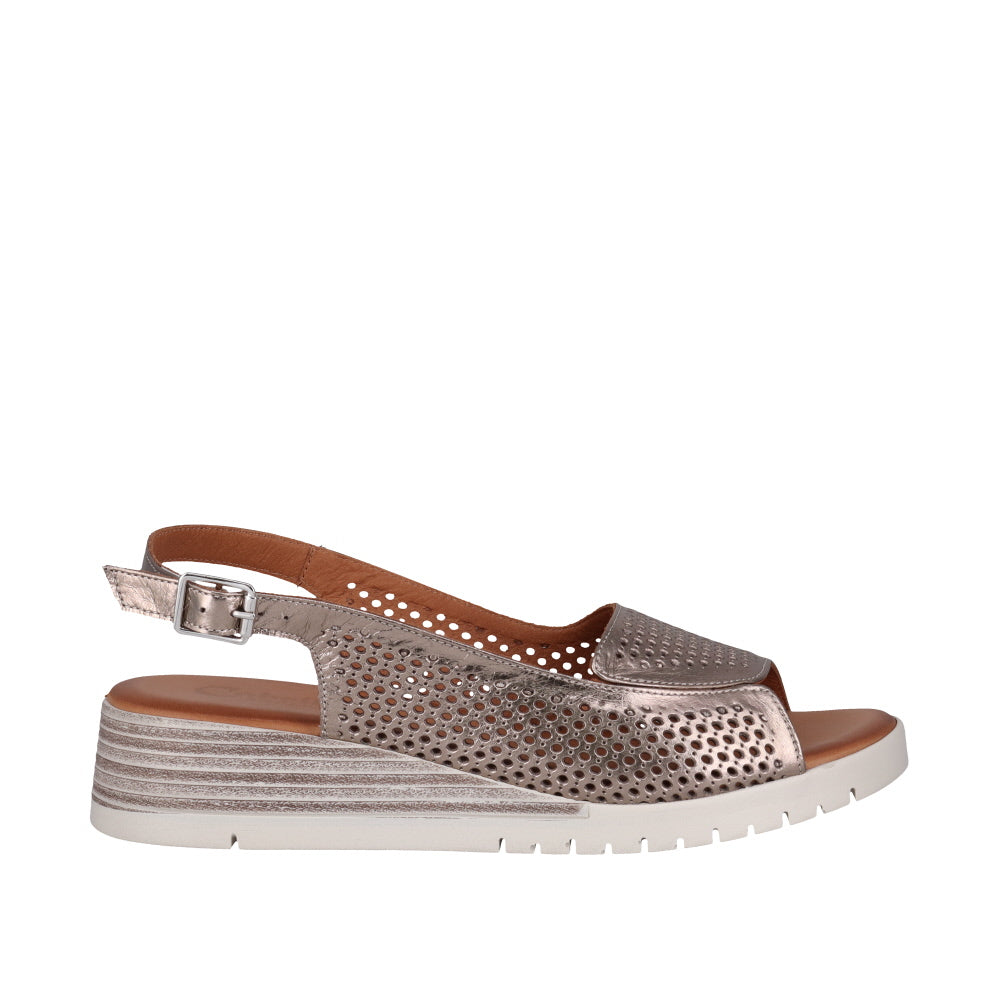 Cabello Elevate Pewter & Taupe, Wedge Heel & Padded Innersole