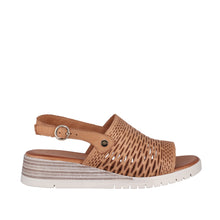 Load image into Gallery viewer, Cabello Enigma White &amp; Tan, Wedge Heel, Soft Mesh Top, &amp; Back Strap

