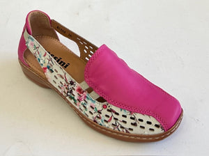 Cassini Moana, White Multi, Fuchsia Multi, Cushioned Innersole