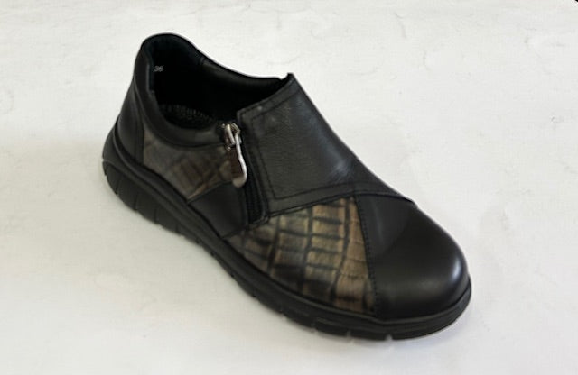 Cassini Merger Black Multi Orthotic Friendly, Removable Innersole & Side Zip
