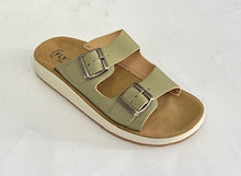 Load image into Gallery viewer, Fly Flot 77G64 White &amp; Green, Slide, Adjustable Buckles Sculptured Arch Support &amp; Comfy Innersole
