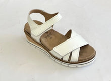 Load image into Gallery viewer, Aco Azzure Navy &amp; White, Orthotic Friendly, Removable Innersole &amp; Adjustable Straps &amp; Wedge Heel
