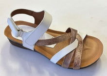 Load image into Gallery viewer, Zeta Ocean Navy Multi &amp; White Multi, Wedge heel 7 Velcro Straps
