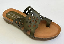 Load image into Gallery viewer, Zeta Reli Tan &amp; Olive, Toe Thong Padded Innersole&amp; Low heel
