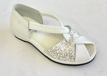 Load image into Gallery viewer, Suave Aloha Pewter &amp; White, Heel in, Toe Peeper, &amp; Padde Innersole
