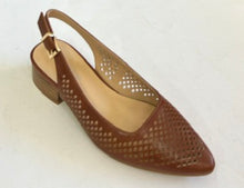 Load image into Gallery viewer, Chrissie Perf Tan &amp; Black, Perforated Upper, Back Strap &amp; Lower Heel
