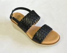 Load image into Gallery viewer, Nu Neo Trenza Nude &amp; Black, Wedge heel, Padded Innersole &amp; Back Strap

