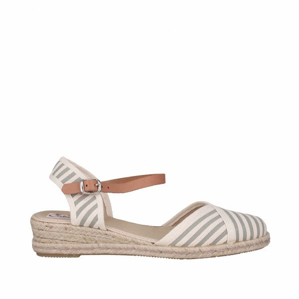 Cabello Koral Khaki Cream, Navy Cream, Wedge Heel