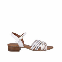 Load image into Gallery viewer, Cabello Malena White Multi &amp; Tan Multi, Low Heel
