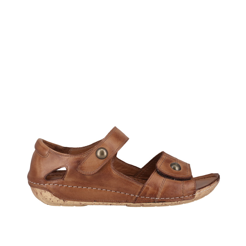Cabello Mali Tan & Taupe, Heel In, Double Velcro Straps & Sculptured Arch