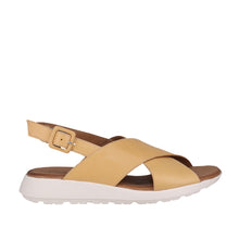 Load image into Gallery viewer, Cabello Peyton Mustard &amp; Cream, Low Heel &amp; Back Strap
