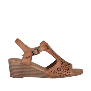 Cabello Princeton Black & Tan, Wedge Heel, Buckle & Padded Innersole
