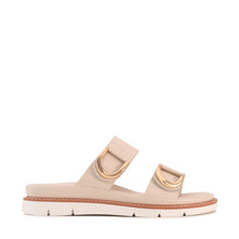 Load image into Gallery viewer, Los Cabos San Slide Beige &amp; Black, Double Velcro Straps, Sculptured Arch Support &amp; Padded Innersole

