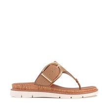 Load image into Gallery viewer, Los Cabos Sanvi Thong, White &amp; Taupe, Padded Innersole &amp; Sculptured Arch Support
