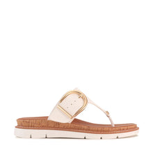 Load image into Gallery viewer, Los Cabos Sanvi Thong, White &amp; Taupe, Padded Innersole &amp; Sculptured Arch Support
