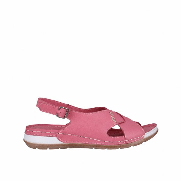 Cabello Sevin Pink & Orange, Low Heel Padded Innersole & Sculptured Arch Support