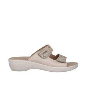 Fly Flot T5 B18 ZE Beige & White, Slide Comfort Arch support, Adjustable Velcro Straps