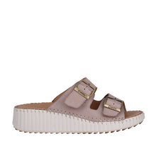 Load image into Gallery viewer, Cabello Tula Black &amp; Taupe, Slide Wedge, Sculptured Arch Support, Padded Innersole &amp; Adjustable Straps
