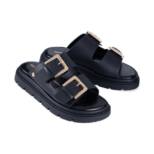 Los Cabos Toledo Tan & Black, Adjustable Buckles, Slide & Padded Innersole