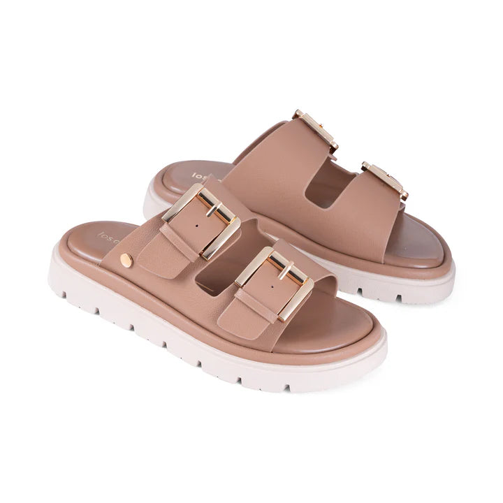 Los Cabos Toledo Tan & Black, Adjustable Buckles, Slide & Padded Innersole