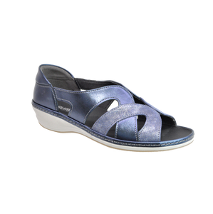 Suave Vichy Navy & Taupe, Orthotic friendly, Removeable Innersole & Heel In