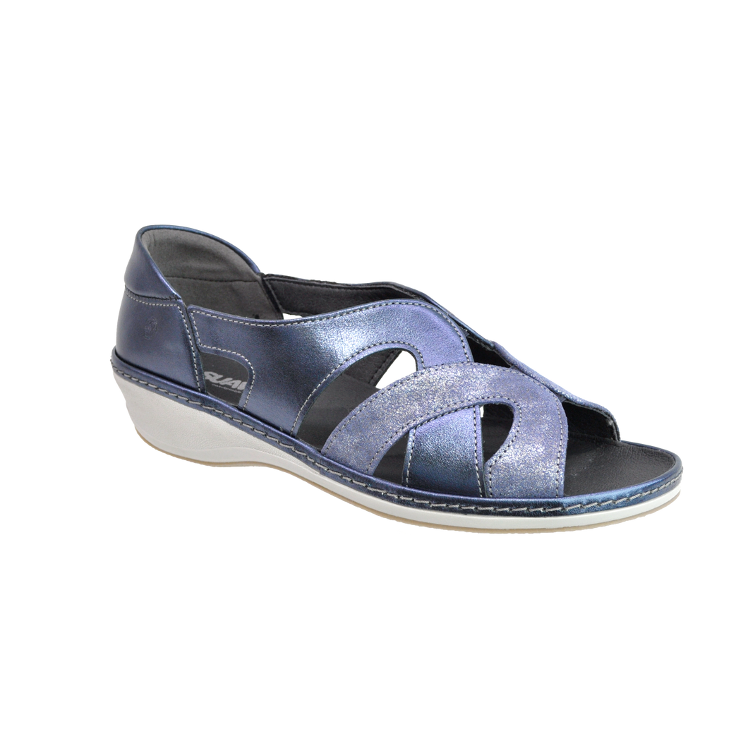Suave Vichy Navy & Taupe, Orthotic friendly, Removeable Innersole & Heel In