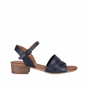 Cabello Yenice Taupe Shimmer & Navy, Low Heel & Padded Innersole